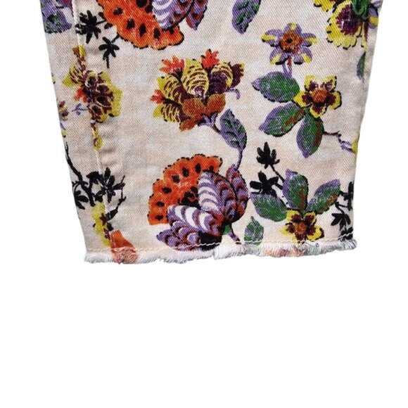 Anthropologie Womens Pilcro Floral Print Cigarette Slim Straight Jeans Size 28 - Picture 9 of 10